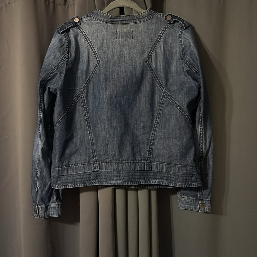 DKNY Jeans Moto-Style Denim Jacket - Picture 2 of 7